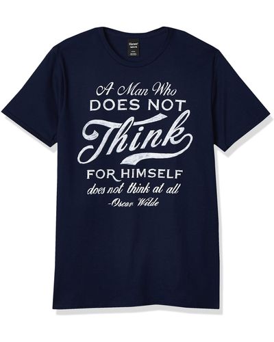 Hanes Lightweight Graphic T-shirt, Navy, Medium - Blue