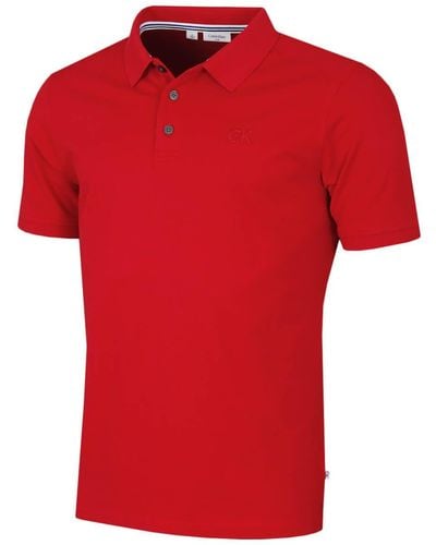 Calvin Klein Mens North Coast Polo Shirt - Red - Xxl