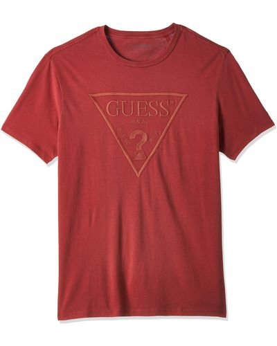 Guess M0bi1j R9yk0 F5c5 Short Sleeve T-shirt - Red