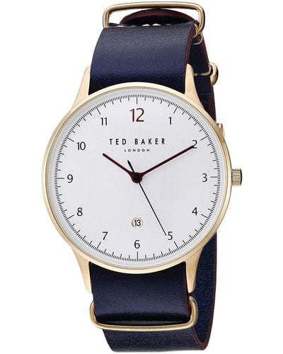 Ted Baker Analog Quartz Watch With Leather Strap Te50519003 - Blue