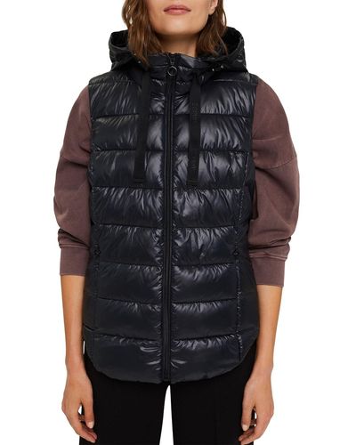 Esprit Gerecycled: Vest Met Afneembare Capuchon - Zwart