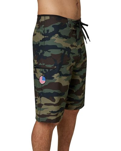 O'neill Sportswear GI Jack Patriotic Hyperfreak Boardshorts With American Flag Patch - Grün