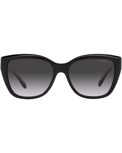 Emporio Armani Ea4198f Low Bridge Fit Cat Eye Sunglasses - Black