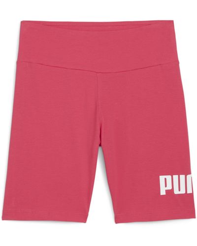 PUMA Essentials Logo Kurze Leggings MGarnet Rose Pink - Rot