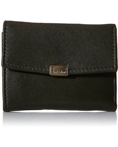 Timberland Womens Leather Rfid Small Indexer Snap Wallet Billfold - Black