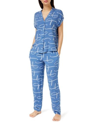 Triumph Boyfriend Fit Pw 01 Pyjama Set - Blue
