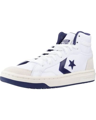 Converse Pro Blanze Classic Mid Sneakers In Wit En Blauw