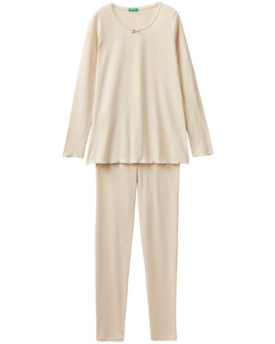 Benetton Pig(shirt+pant) 3ga23p029 Pyjama Set - Natural
