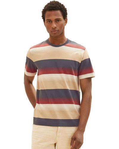 Tom Tailor T-Shirt mit bunden Streifen - Mehrfarbig