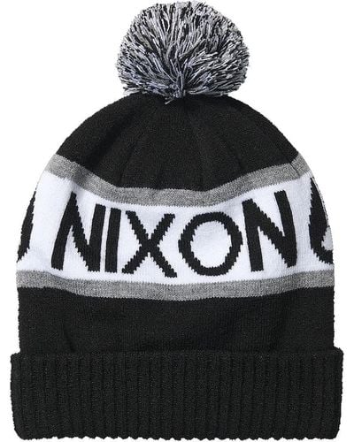 Nixon Teamster R Black White Beanie Beany Wool Hat S