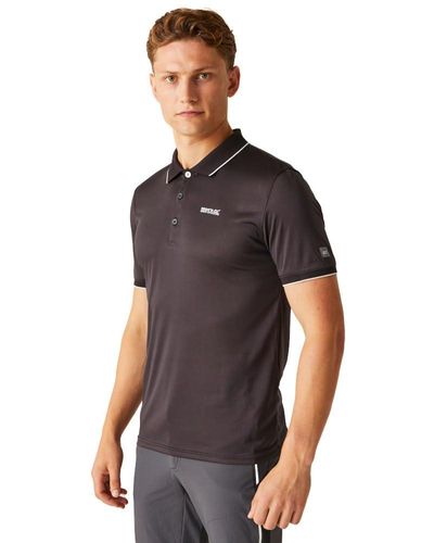 Regatta S Remex Ii Short Sleeve Quick Drying Polo Shirt - Black