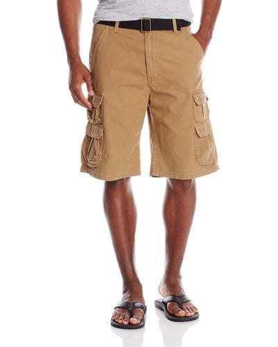 Wrangler Mens Big & Tall Premium Twill Cargo Shorts - Natural