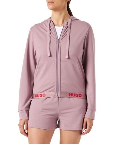 HUGO Sporty Logo Loungewear_Jacket - Pink