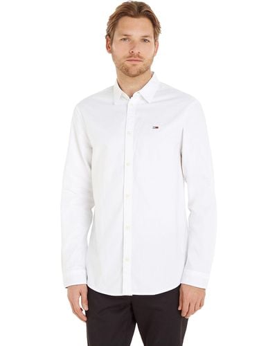 Tommy Hilfiger Camicia Uomo Classic Oxford Shirt iche Lunghe - Bianco