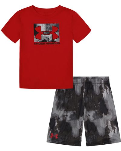 Under Armour Mens Short Sleeve Tee And Short Set - Red
