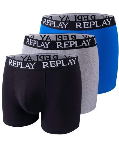 Replay Pack Basic Boxers Mehrfarben - Große - Blau
