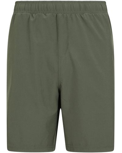 Mountain Warehouse Hurdle Mens Running Shorts - Lightweight, Quick Wick, Elastic Waistband Trousers, Mesh Pockets - Best For Spring - Green