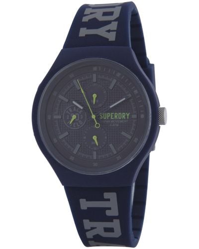 Superdry Analog Quarz Uhr mit Silikon Armband SYG188UU - Blau