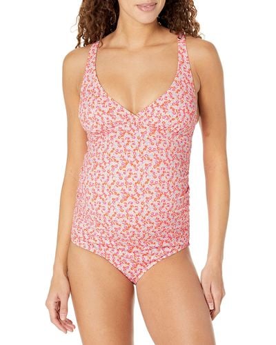 Amazon Essentials Maternity V-neck Swimsuit - Pink