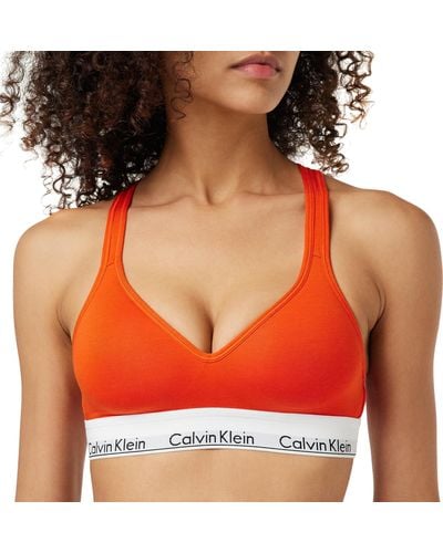 Calvin Klein Reggiseno a Bralette Donna Lift Elasticizzato - Arancione