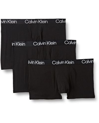 Calvin Klein Low Rise - Trunks 3 Pack - Signature Tailleband Elastisch - Zwart/zwart