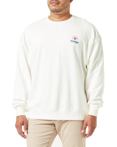 Wrangler Men's Logo Crew Sweatshirt - White