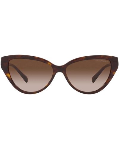 Emporio Armani Ea4192f Low Bridge Fit Cat Eye Sunglasses - Black