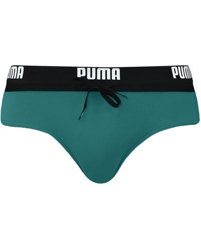 PUMA Logo Swim Brief Slip da Nuoto - Verde