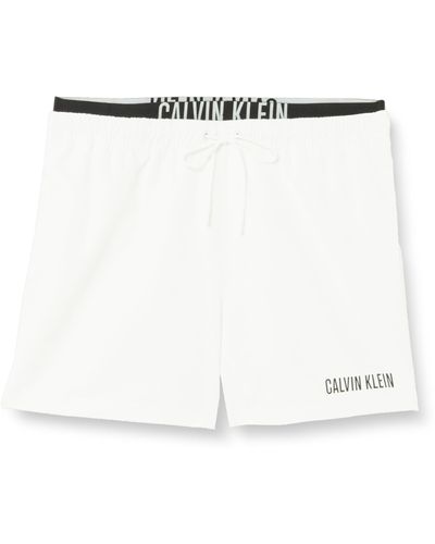Calvin Klein Bañador para Hombre Medium Double Pernera Media - Blanco