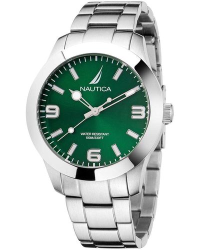 Nautica Pacific Beach Stainless Steel Bracelet Watch - Green