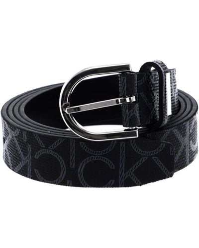 Calvin Klein CK Must Round Belt W100 Black Mono - Schwarz