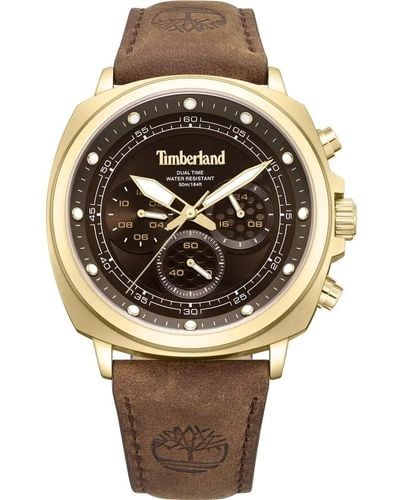 Timberland Analog Quarz Uhr mit Leder Armband TDWGF0042003 - Mettallic