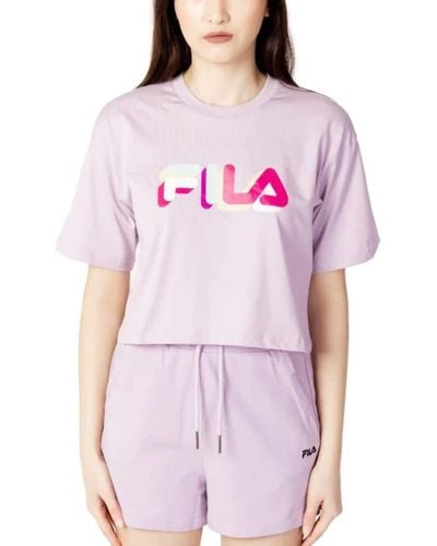 Fila Beuna Cropped Graphic T-Shirt - Violet