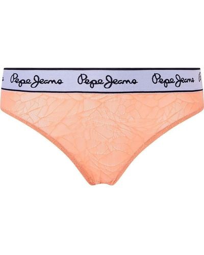 Pepe Jeans Mesh Thong Bikini Style Underwear Voor - Wit