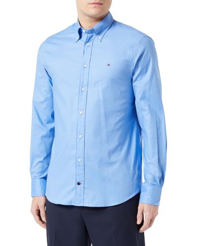 Tommy Hilfiger Cl Flex Oxf Rf Shirt Jurk Shirts - Blauw