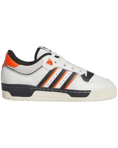 adidas Unisex Rivalry 86 Low Shoes - Basketball, Athletic & Trainers, Cloud White/core Black/semi Impact Orange, 11.5