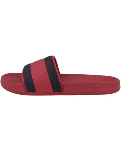 Tommy Hilfiger Rubber Th Flag Pool Slide Sandals - Red