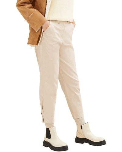 Tom Tailor Loose Fit Utility Stoffhose 1034166 - Weiß