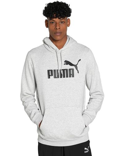 PUMA Essentials+ Large Logo Fleece Hoodie - Grey