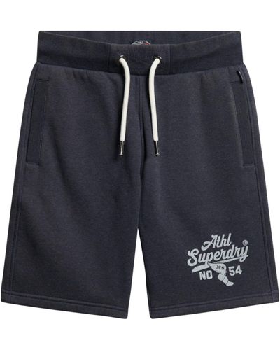 Superdry Athletic University Shorts With Graphic - Blue