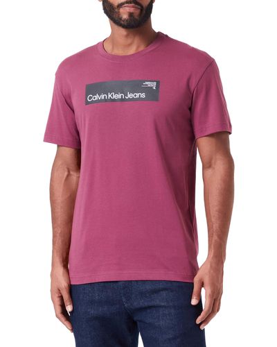 Calvin Klein Hyper Real Box Logo Tee S/S T-Shirts - Lila