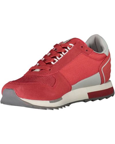 Napapijri Red Trainers S3virtus02/nym Sports Shoes Red Suede Fabric