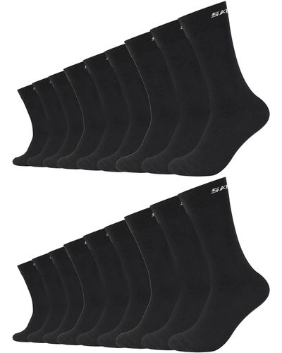 Skechers 18 paia di calzini unisex Basic SK41040 Nero 39-42