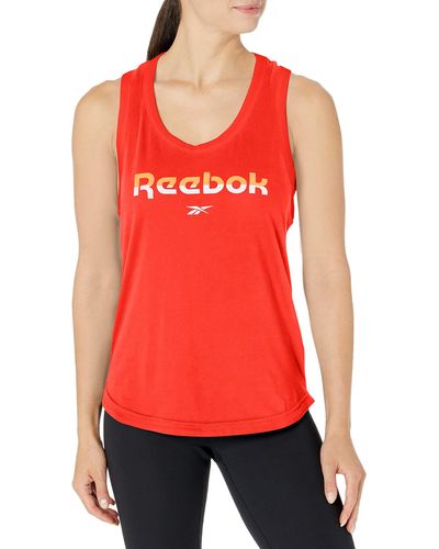 Reebok Workout Ready Meet You There Racerback Tank Top - Red