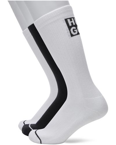 HUGO Boss 3p Rs Rib Logo Cc Regular Socks - Grey