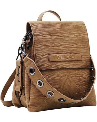 Desigual Small Multi-position Star Backpack - Brown