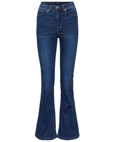 Vero Moda Female High Waist Jeans VMSIGA Flared - Blau