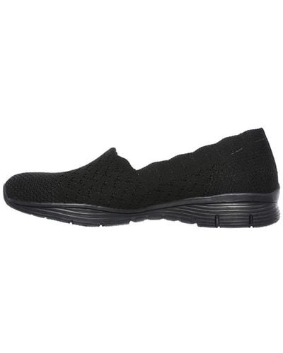 Skechers Seager - Stat, Women's Slip On Sneakers, Black (black Flat Knit Bbk), 9 Uk (42 Eu)
