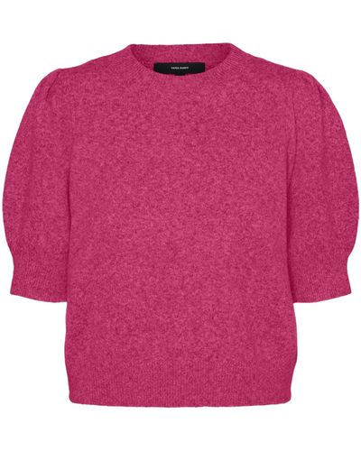 Vero Moda Vmdoffy Ga Noos 2/4 O-neck Pullover Knitted Jumper - Pink