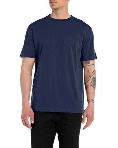 Replay Men's Short-sleeved Cotton T-shirt - Blue